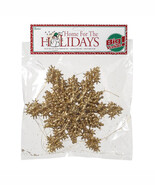 6.5-Inch Glitter Christmas Ornament Set - Gold Snowflakes - $16.62