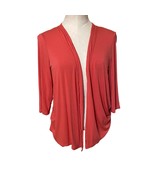 J. Jill Wearever Collection Open Front 3/4 Sleeve Cardigan Sweater Coral... - £21.78 GBP