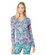 Lilly Pulitzer Pajama PJ Top Women XS Mermaid Grotto Knit Long Sleeve Bu... - $64.54 CAD