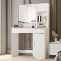 Vanity Desk with Mirror &amp; LED Lights - €171,13 EUR