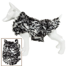Pet Life &#39;Paw-Dropping&#39; Gray-Scale Tiger Patterned Mink Fur Dog Coat Jacket - £22.37 GBP+