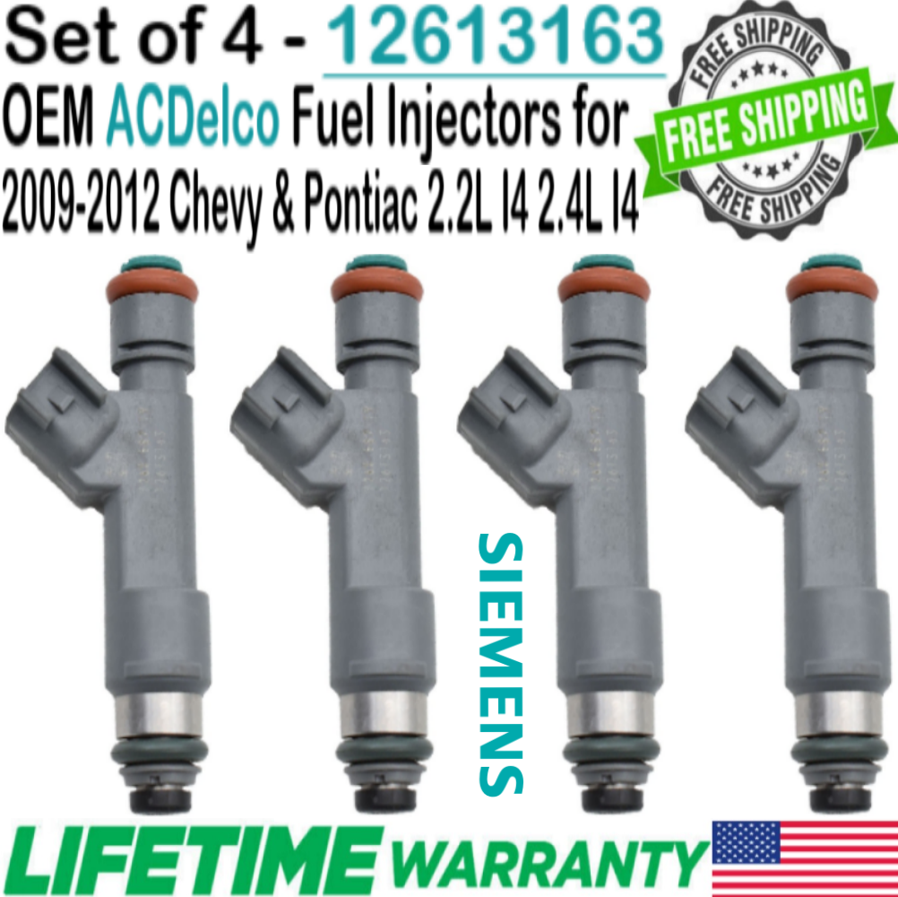 Genuine Flow Matched ACDelco 4 Units Fuel Injectors for 2010 Pontiac G6 2.4L I4 - $75.23