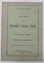 Rare 1884 Book Pamphlet Constitution By-laws Wittenberg College Springfi... - £35.35 GBP