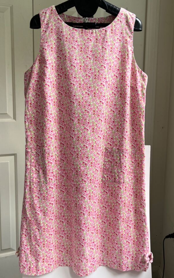 Talbots Pink Floral Tank Sheath Dress Sleeveless Lined Summer Casual, Si... - $24.41