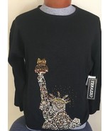 New women’s sweater Statue of Liberty New York lady Terrazzo 2x Sequin NWT - £38.30 GBP