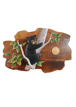 Bear Cubs in Tree Hand Crafted Intarsia Wood Art Wall Hanging 26 X 18 X 2.5 - £75.98 GBP
