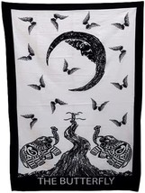 The Butterfly Poster Crescent Man Face Moon Tapestry Elephants Black White       - £8.59 GBP