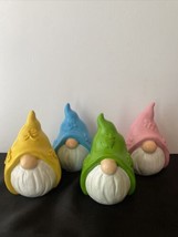 Set Of 4 Resin Gnomes Garden Figures NEW - $11.29