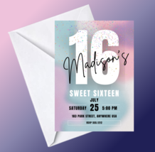 Sweet 16 Birthday Invitation Printable, Personalized Invitation, DIGITAL Deliver - £11.85 GBP