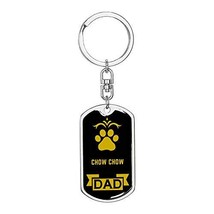 Dog Dad Gift Chow Chow Swivel Keychain Stainless Steel or 18k Gold - £20.48 GBP