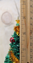 Christmas Village Pine Fir Tree with Ornaments and Garland Decorative 9&quot; - $4.85