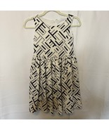 Pippa &amp; Julie Girls Dress Size 10 White Black Geo Print Sleeveless Party - $489.70 MXN