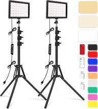 Unicucp 2 Packs Led Video Light Kit With 61.99&quot; Tripod Stand, Dimmable - £48.75 GBP