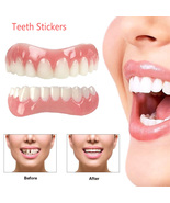 Snap-On Fake Bright White Tooth Veneers Silicone Soft Safe Smile Adhesiv... - £13.45 GBP
