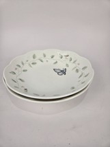 Lenox Butterfly Meadow 8.75” Pasta Salad Soup Bowl Scalloped Edge Set Of 2 (TWO) - £36.59 GBP