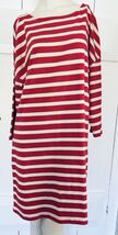 Tommy Hilfiger Striped Sweatshirt Dress Pink White Logo Women’s Large Co... - $20.00
