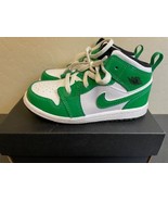 Air Jordan 1 Mid Lucky Green White Retro TD Toddler Shoes DQ8425-301 Siz... - £54.23 GBP