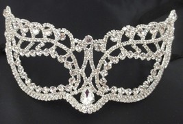 Crystal Bridal Clear Rhinestone Laser Cut Venetian Masquerade Mask Pear - $808.94 MXN