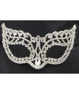Crystal Bridal Clear Rhinestone Laser Cut Venetian Masquerade Mask Pear - $753.73 MXN