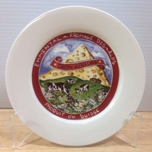 Restoration Hardware Cheese Appetizer Plate EMMENTAL Canton du Valais Sw... - $14.01