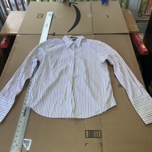 Lauren Ralph Lauren Shirt Large Striped Long Sleeve Botton Down Dress Of... - $12.86