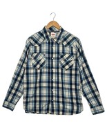 Levis Shirt Mens Large Blue Plaid Pearl Snap Modern Lightweight Western ... - $33.83 CAD