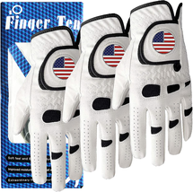 Golf Gloves Men Left Hand Right with Ball Marker USA Flag Value Pack, - £42.82 GBP