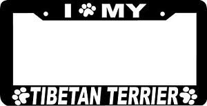 TIBETAN TERRIER DOG paw print License Plate Frame - $4.49