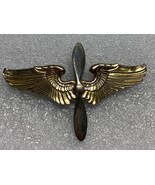 WWII, ARMY AIR CORPS, AVIATION CADET, OVERSEAS CAP WING BADGE, 3” STERLING - $35.00
