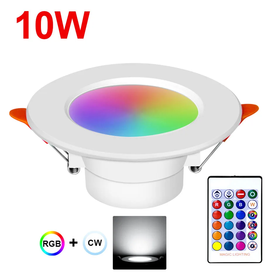 Dimmable 10W 15W RGB Spot LED Ceiling Lamp Remote Control RGB Cold White Recesse - £135.67 GBP