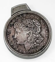 1921 Morgan Dollar Lighter Made with 2 Genuine Morgan Silver dollar Coins - $371.04