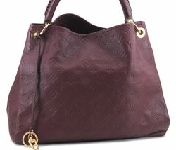 Auth Louis Vuitton Monogram Empreinte Artsy MM Wine Red Shoulder Bag LV 8413A - £2,455.17 GBP