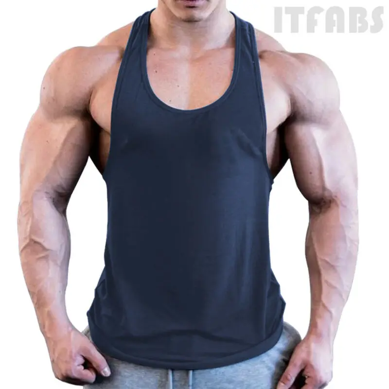 Sporting Gym Men Muscle Sleeveless Shirt Tank Top Bodybuilding Sporting Fitness  - £18.44 GBP