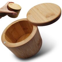 Salt Cellar Bamboo Storage Box Magnetic Swivel Lid Small Wooden Jar 3.5in - $10.28 Salt Cellar Bamboo Storage Box Magnetic Swivel Lid Small Wooden Jar 3.5in - $10.28