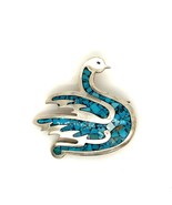 Vintage Sterling Silver Signed Mexico TR 161 Inlay Turquoise Flying Swan... - £65.79 GBP