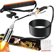 Propane Torch Weed Burner With 10 Ft Rubber Hose &amp; Strap, Adjustable, Ice Snow - £40.09 GBP