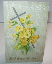 Easter Wishes Postcard Vintage Salesman Sample Whitten &amp; Dennison 1908 Flowers - £9.79 GBP
