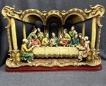 Beautiful 22&quot;x 14” Hand Painted Diorama Of The Last Supper RESIN Very De... - $177.21