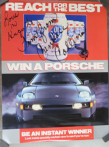 Vintage Candace Collins Signed Porsche Advertisement Poster 17x20 in - $469.46 MXN