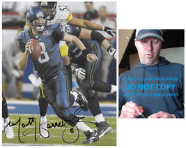 Matt Hasselbeck Signed Seattle Seahawks Football 8x10 Photo COA Proof Autograph.