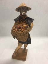 Mexico folk art paper mâché peasant man figurine carrying potatoes 11.5 inch - £31.64 GBP