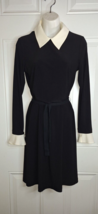 Julie Brown Wednesday Style Black Dress with White Detachable Collar/Cuf... - £30.33 GBP