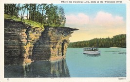 Postcard Where the Swallows Live, Dells of the Wisconsin River Steam Ship I12 - £4.50 GBP