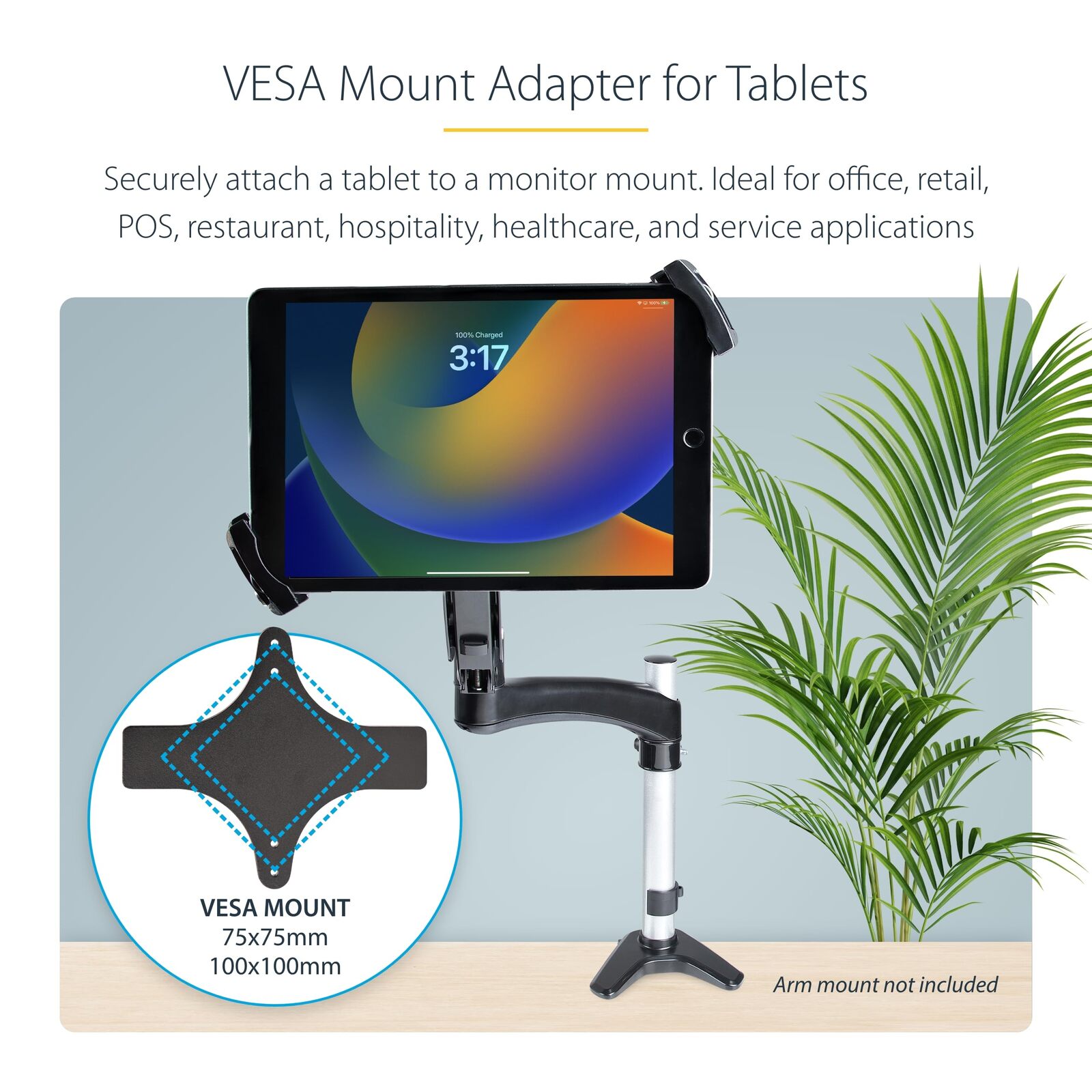 StarTech.com VESA Mount Adapter for Tablets 7.9 to 12.5in - Up to 2kg (4.4lb) -  Item image 4