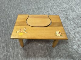 Vintage Strombecker Doll House Furniture Baby Seat With Table Wood Flip Top - £15.92 GBP