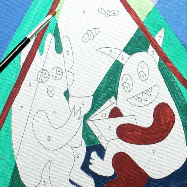 Smarts & Crafts Go: Monster Camping Paint by Number, 21 Pieces, Unisex for Kids Item image 6