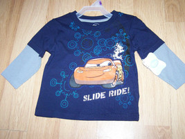 Size 12 Months Disney Cars Lightening McQueen L/S Shirt Top New Navy Blue - $12.00