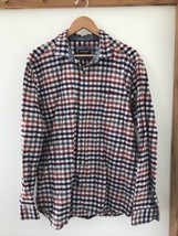 Johnston Murphy Multicolored Checked Madras Plaid Button Up Casual Shirt... - $26.99