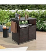 Wicker Bar Cart: Patio Wine Cart w/Wheels - $4,759.68 MXN