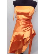 Cinderella Design Orange Satin Spaghetti Strap Asymmetrical Tango Dress ... - £39.53 GBP